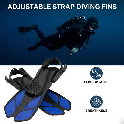 Adjustable Buckle Diving Fins, Short Silicone Diving Shoes, Suitable for Adults For.Water Sports Travel