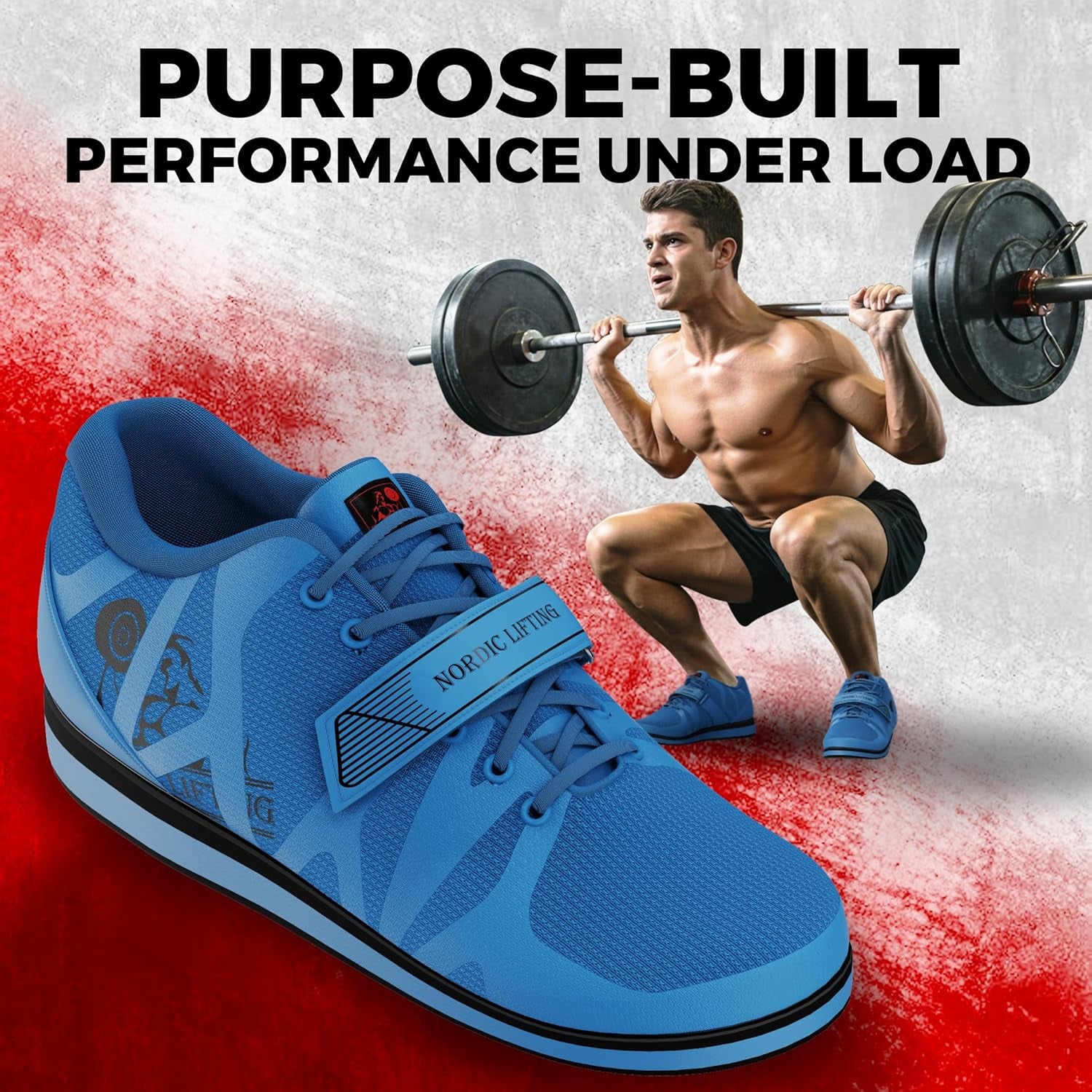 MEGIN Deadlift Shoes - Elevated Heel Gym Footwear for Powerlifting, Weightlifting & Strength Training - Non-Slip Sole Lifting Shoes for Men
