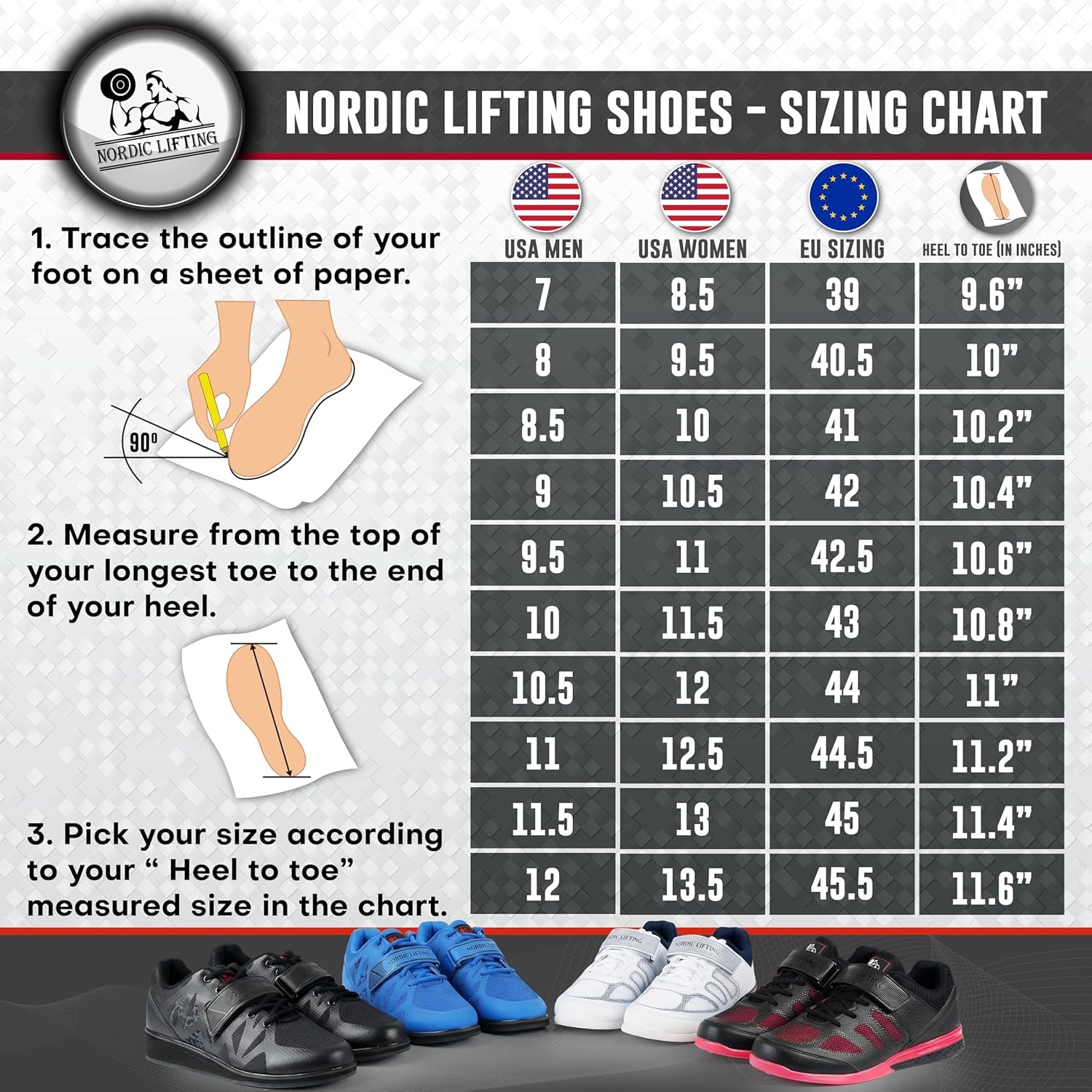 MEGIN Deadlift Shoes - Elevated Heel Gym Footwear for Powerlifting, Weightlifting & Strength Training - Non-Slip Sole Lifting Shoes for Men