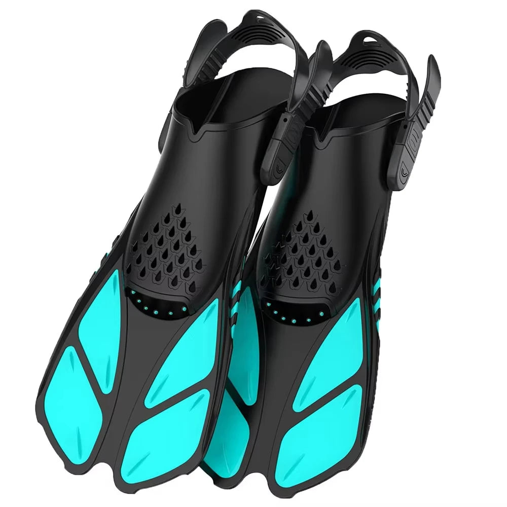 Adjustable Buckle Diving Fins, Short Silicone Diving Shoes, Suitable for Adults For.Water Sports Travel