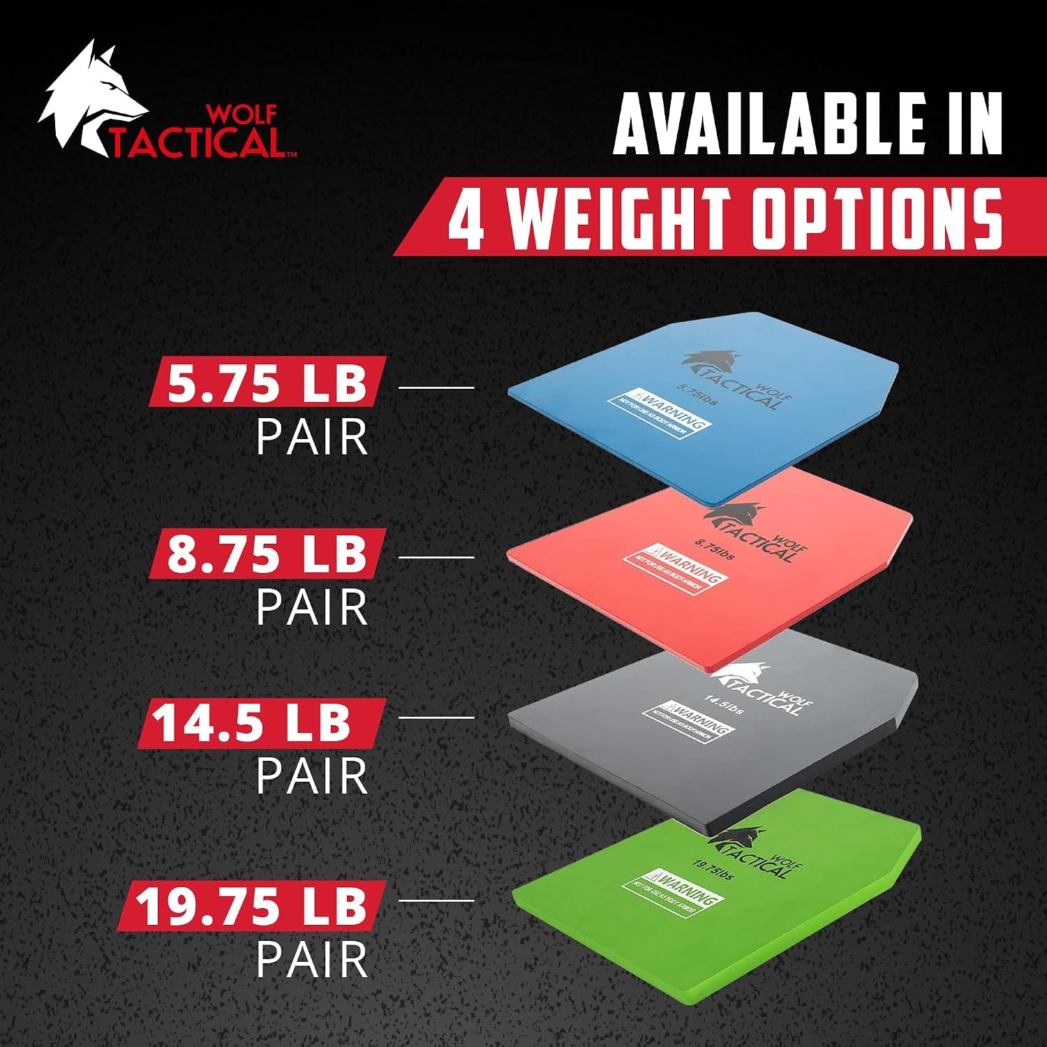 Weight Vest Plates - 5.75/8.75/14.5/19.75LB Pairs - Wods, Strength Training, Running, Heavy Workouts