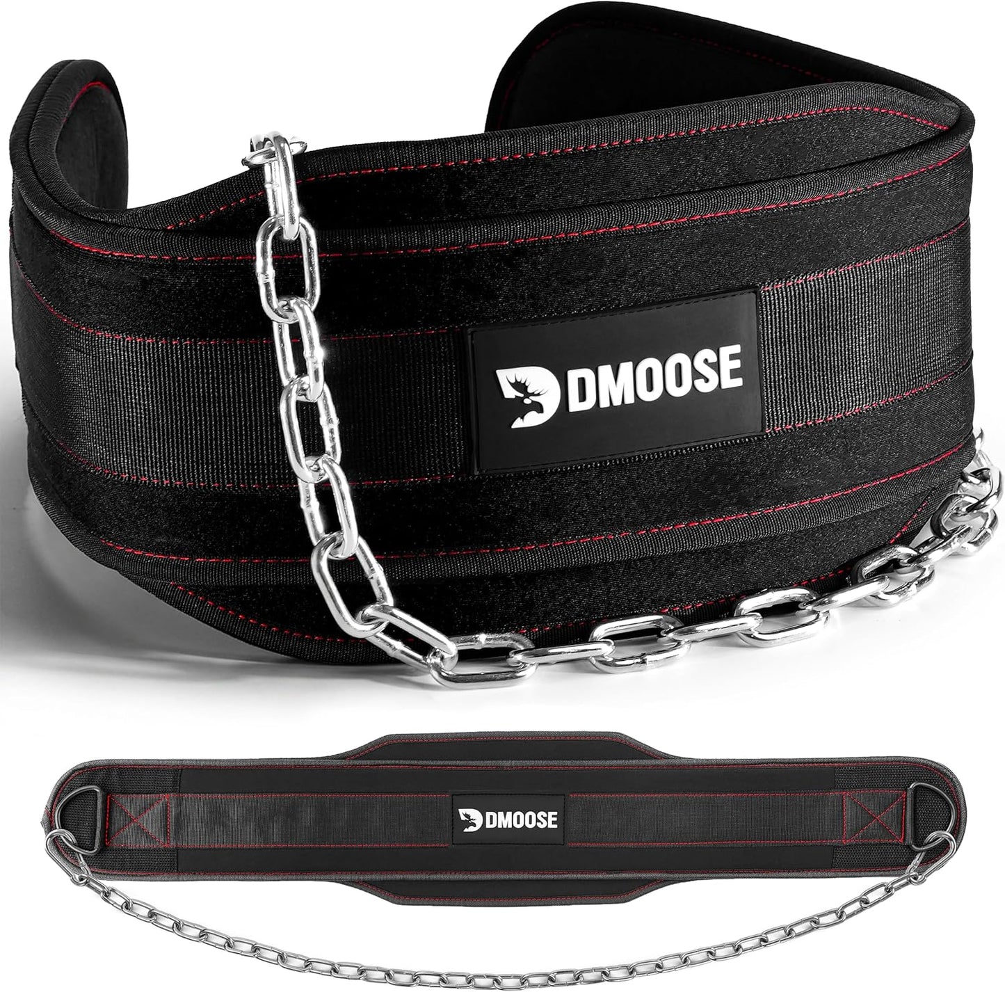 Dip Belt for Weight Lifting, Pullup, Squats & Dips - 36" Robust Steel Chain, Comfortable Neoprene Padding Supports 350Lbs - Gym Weight Belt for Strength Training Workout & Weightlifting